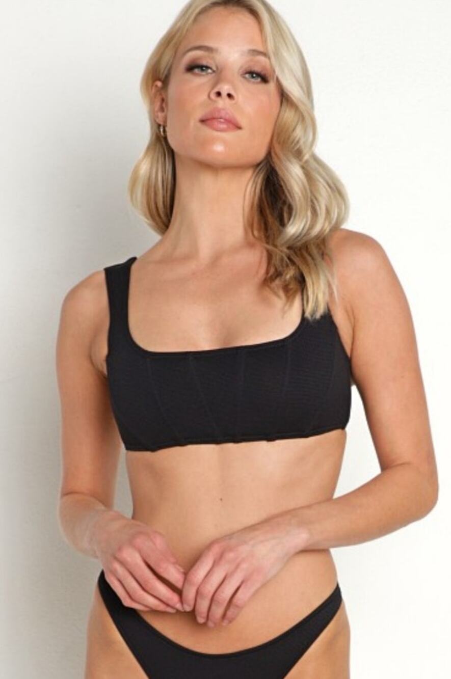 L*Space Odessa Bikini Top in Black Size XS Corset
